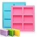 Produktbild Sunshine smile 2 Stück silikonform für seifen,handgemachte seifen silikonform,6-Cavity silikonform,Silikonform Seifenform Quadrat,seifenformen rechteckig (Blau Pink)