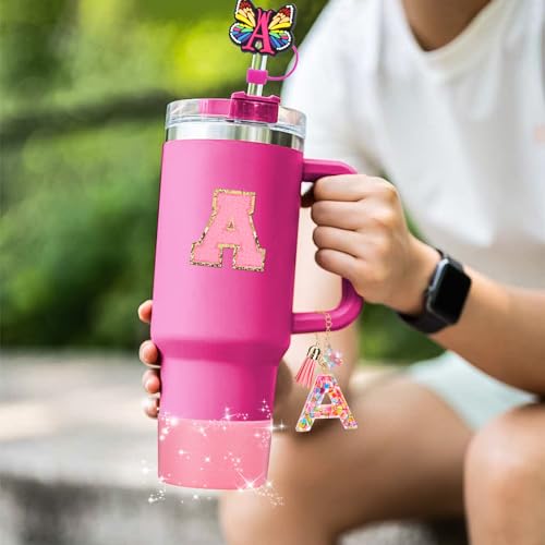 Image of Mity rain 6PCS Cup Accessories for Stanley Cup 30oz 40oz | Tumbler Initials Cute Decoration for Stanley Letter A
