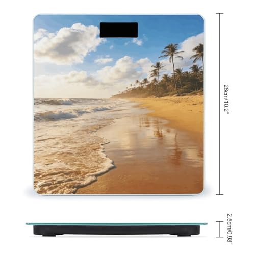 Báscula digital de baño con vidrio templado y pantalla LED miniatura 2