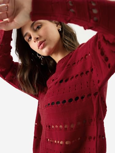 Image of The Souled Store Solid Women's Oversized Knit Sweaters Ladies' Baggy Loose Fit Pullover for Women Relaxed Slouchy Extra