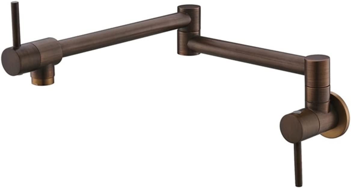 Robinet mural pliable cuisine en laiton bronze antique anti-encombrement