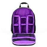 Owlike 1PC Camera Bag, Camera Case Waterproof Shockproof Portable Style SLR Camera Backpack (purple)