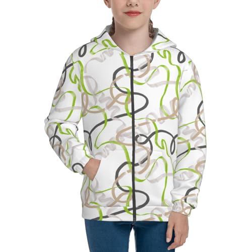 Geometric Optical Small Squares Kids Pullover Hoodies Boys Zip Up Sweatshirts Girls Athletic Clothes with Pocket3