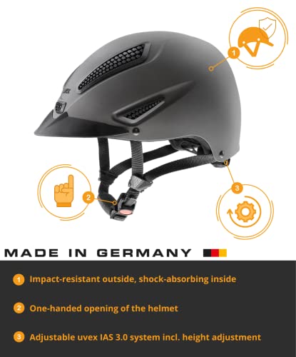 Uvex perfexxion II Horse Riding Helmet for Women & Men - Adjustable & Excellent Ventilated Equestrian Helmet, Anthracite XS-S