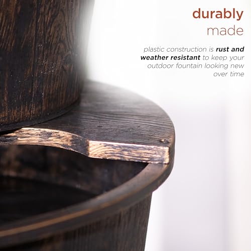 image for Alpine Corporation TEC234BR Outdoor Floor Tiered Rustic Pump and Barre