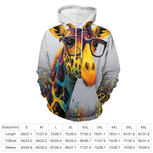 Sweat à capuche girafe pull chaud à manches longues pour le week-end - 3