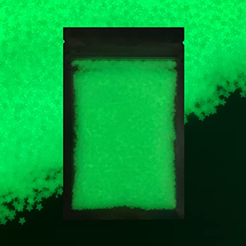 Glow In The Dark Stars - Solvent Resistant & Cosmetic Grade Glitter - Perfect For Tumblers, Wine Glasses, Candle Holders, Resin, Slime, Body, Face, Nail, Hair, Arts & Crafts & More (Glow Star) #TOP2