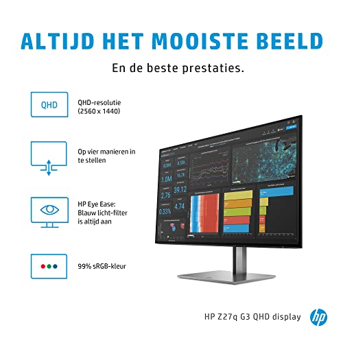 HP Z27q G3 QHD 68,6 cm (27") 2566 x 1440 Pixels Quad HD LED Argent