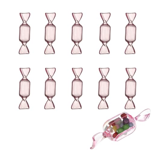 Eabdice 10 Piezas Plástico Contenedor Forma Caramelo, Mini Caja de Caramelo Decorativa, para Cajas de Regalo de Dulces, Almacenamiento de Artículos Pequeños