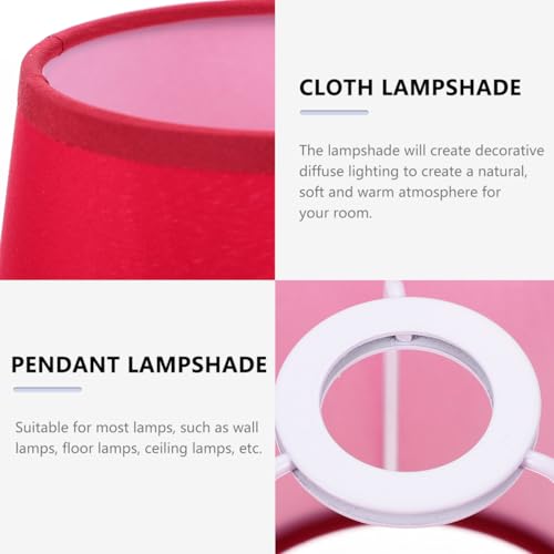 Image of ARTIBETTER Barrel Fabric Lampshade - Red Barrel Lamp Shades E14 Socket Compatible for Table Chandeliers Wall Floor Lamp Replacement, 5.51 inchW x 5.51 inchH