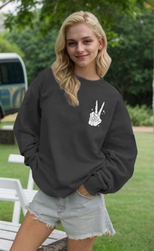 Graphic Sweatshirts for Women Have The Day You Deserve Shirt Funny Skeleton Emo Fall Long Sleeve Tops2