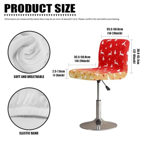 Image of Christmas Reindeer Bar Stool Chair Cover with Back Stretch Swivel Barstool Slipcovers with 4 pcs Seat Couch Cover Waterproof Anti-Scratches Spills Chair Covers