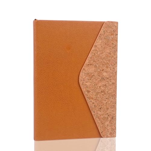 Image of Leather Hard Bound Notebook A5 Journal Diary For Office Use With Mobile & Card Holder Or Pen Loop Dairy For Personal |Ruled Pages With Strap Bookmark Journal Notebook (B150)