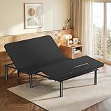 Amada Homefurnishing Adjustable Bed Frame Queen, Independent Head and Foot Incline, Quiet Motor, 750 lbs Capacity, Adjustable Bed with Wired Remote Control, 4 Bed Height Options, Tool-Free Setup