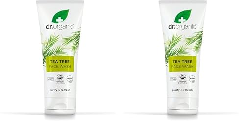 Dr. Organic Gel Limpiador Facial Arbol Del Te 200 ml 200 ml (Paquete de 2)