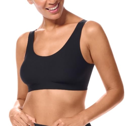 Amoena Women's CuraLymph Linda Seamless Pocketed Bra, Black, Large