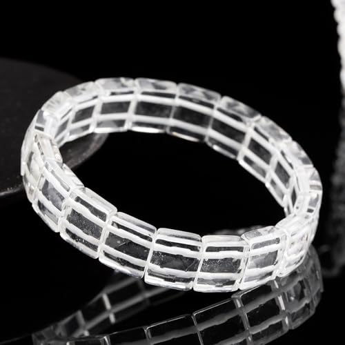 Bracelet extensible cristal blanc naturel 10mm chaîne de main facettes