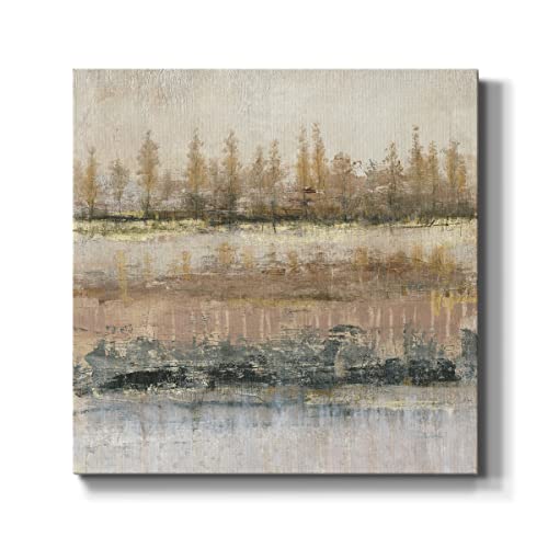 Renditions Gallery Modern Canvas Prints & Pictures for Home Decor What Lies Beneath Trees & River Landscape Wall Hanging Abstract Artwork for Office Kitchen Decorations - 24"X24" LT509