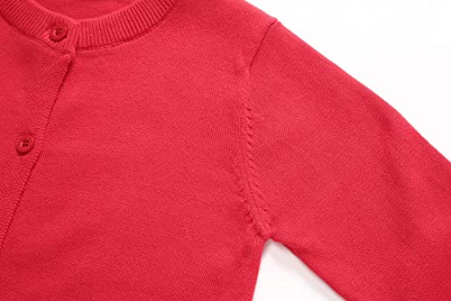 Image of Little Girl Knit Cardigan Sweater - Toddler Button Down School Uniforms Cardigan
