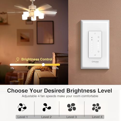 Ghome Smart SW19 Ceiling Fan & Dimmer Light Switch thumb #2