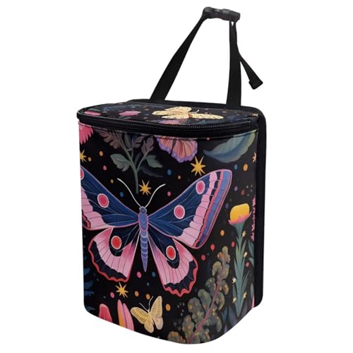 Image of Butterfly Car Trash Can with Lid,Leak Proof Hanging Garbage Storage Pocket for Home and Car,Durbale and East to Install Car Accessory Interior