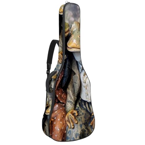 Sac de transport pour guitare de 104,3 cm étanche anti-choc à motif grenouille rétro