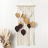 Dremisland Macrame Wall Hanging Boho Wall Decor with Chic Woven Leaf Tassels Art Boho Chic Woven Dec