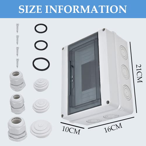 Miniatura 2 de Caja de protección de distribución de ABS IP65, caja de distribución de disyuntor impermeable de 8 vías, caja de distribución de 8 rieles DIN para