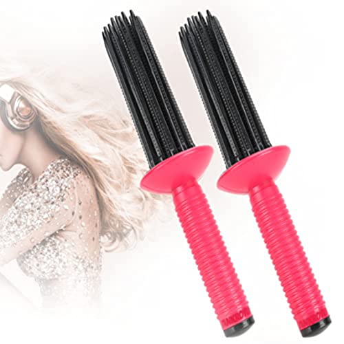 2pcs Curly Hair Styler Tool, Air Volume Comb, Hair Styler for Curly Hair, Hair Curler, Hair Fluffy Curling Roll Comb, Curly Hair Styler Tool Hair Combs