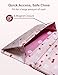 Zreal Cute Server Book for Waitress, Waiter Book with Zipper and Magnetic Pocket, Cherry & Bow Print Serving Book for Waitstaff in Restaurants, Leather Waitstaff Organizer Fits Server Aprons(Pink)