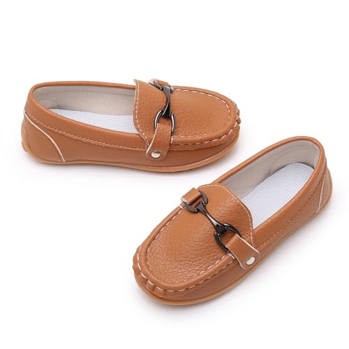Image of RVROVIC Kids Girls Boys Slip-on Loafers Oxford PU Leather Flats Shoes(Toddler /Little Kid)