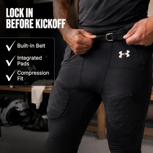 Under Armour Gameday Integrated Football Pants Adult, Adult Football Pants with Pads Black by Under Armour - Image 5