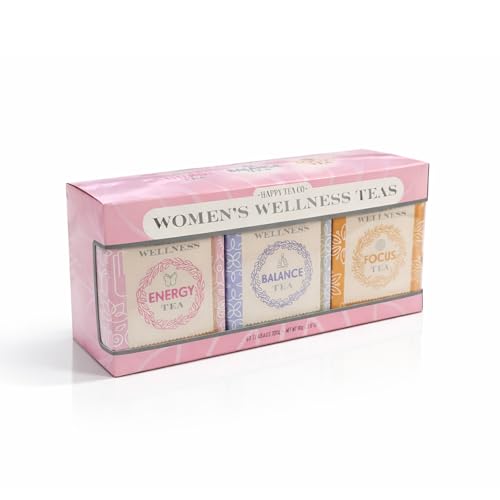 Company Women&rsquo;s Wellness Tea Set 60 Tea Bags Green & Herbal Teas Naturally Caffeine Free Options Sampler Get Well Gift Tea Box For Women