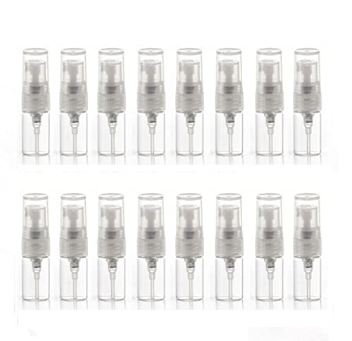 Elfenstall- 30pcs Mini Clear 2ml 5/8Dram Atomizer Vial Glass bottle Spray Refillable Perfume Empty Sample Bottle Clean Cloth Free 3ML Pipette for Travel Party2