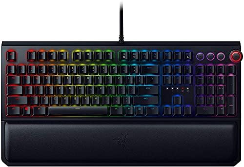 Razer BlackWidow Elite Mechanical Gaming Keyboard: Yellow Mechanical Switches - Linear & Silent - Chroma RGB Lighting - Magnetic Wrist Rest - Dedicated Media Keys & Dial - USB Passthrough - 1