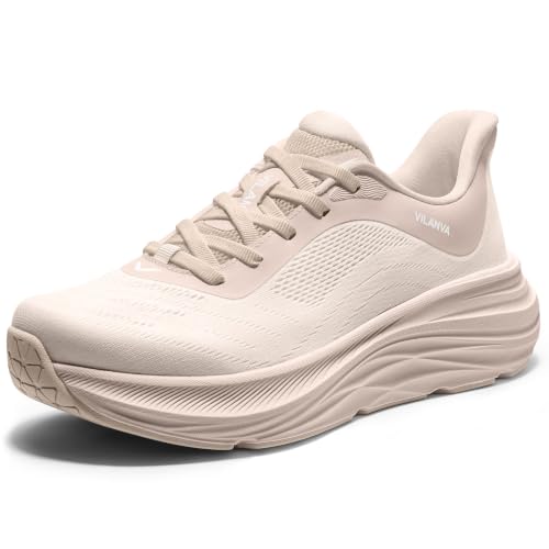 Image of Vilanva Women's Comfortable Walking Shoes Cushion Running Tennis Shoes Non-Slip Workout Gym Athletic Breathable Trendy Fashion Sneakers