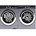 Lavage Pluie Nuage Sec Soleil Vinyle Autocollant Blanchisserie Autocollant Machine à Laver et Sèche-linge Autocollant Ensemble Amovible Étanche Décor 2 Pièces 25x25 cm
