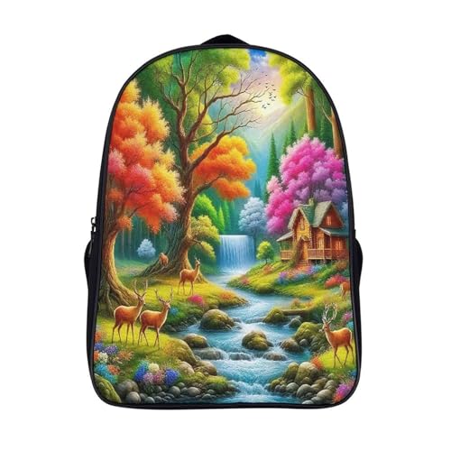 Sac à dos imprimé 3D avec 2 compartiments spacieux pour voyage et école