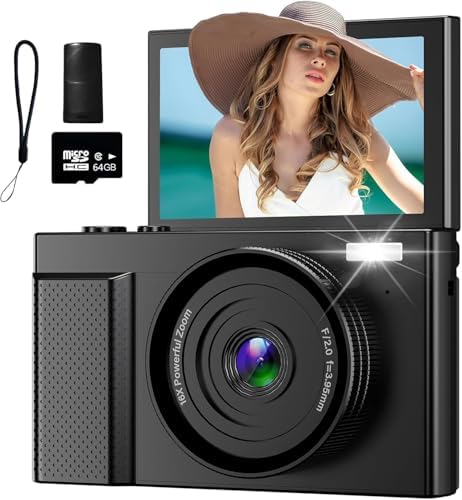 4K Digital Camera for Photography, 64MP Vlogging Video Camera for...