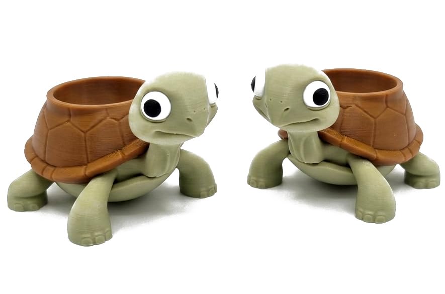 Animal Egg Cup Holder โ Novelty Easter Souvenir Gift Soft Boiled Egg Stand Shaped Kitchen Table Decor Family Breakfast Accessory Seasonal Decoration (Iris Caramel Turtle - 2 Pack)