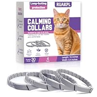 Calming Collar for Cats 4 Pack Cat Calming Collar with Soothing Cat Pheromone Collar Technology Helps Relieve Cats Anxiety Relief Stress Adjustable Fit Long-Lasting 30 Days Grey
