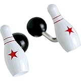 Material: Rhodium. Procuffs Bowling Pin Manschettenknöpfe Ball Sport Strike Ersatz Bowler + Box & Reiniger