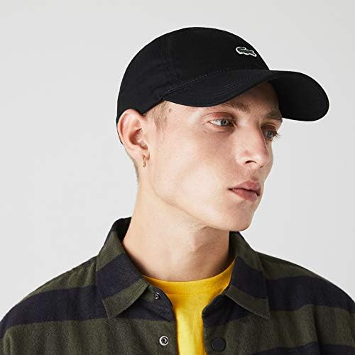 Boné em algodão com tira contrastante e crocodilo Lacoste Masculino  Preto/Branco Único | Amazon.com.br