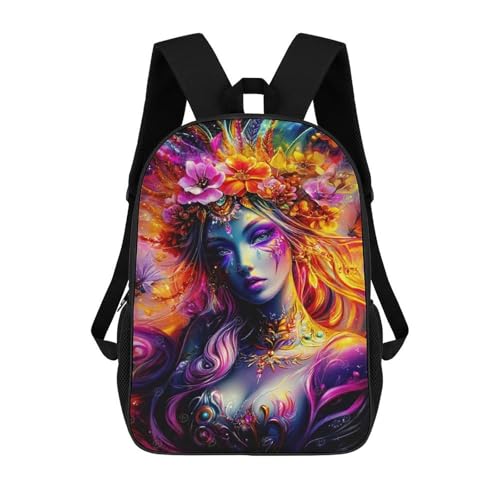 Sac à dos décontracté pour les voyages et l'école à motif fleurs