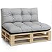 Amazinggirl Palettenkissen Outdoor Kissen 2er-Set Palettenkissen - Auflagen für Paletten Europaletten Palettensofa und Palettenmöbel Palettenpolster Outdoorkissen Gartenkissen Hellgrau B