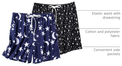 Image of ENJOYNIGHT Women Pajama Shorts Cotton Lounge Bottoms Sleep Shorts with Drawstring & Pockets
