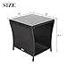 Kinsunny Square Patio Coffee Bistro Table PE Rattan Wicker Side Table w/Glass Top Indoor Outdoor, Black