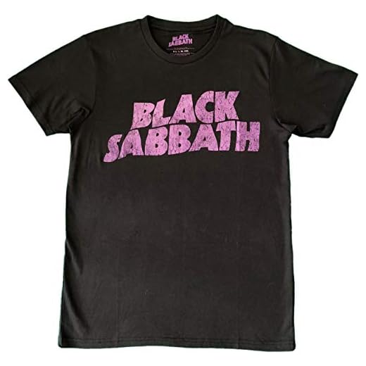 Rockoff Trade Wavy Logo Vintage Camiseta, Negro, X-Large para Hombre