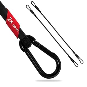 ECENCE 2er Set Spanngummi mit Karabiner