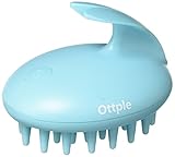 Ottple Electric Scalp Massager Waterproof Shower Vibrate Massaging Shampoo Hair Brush Magic Rebbit Hand Held Design Blue